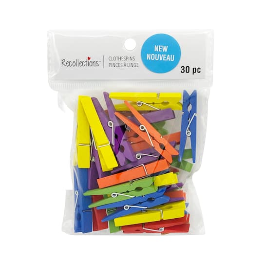 12 Packs: 30 ct. (360 total) Medium Primary Clothespins by Recollections™